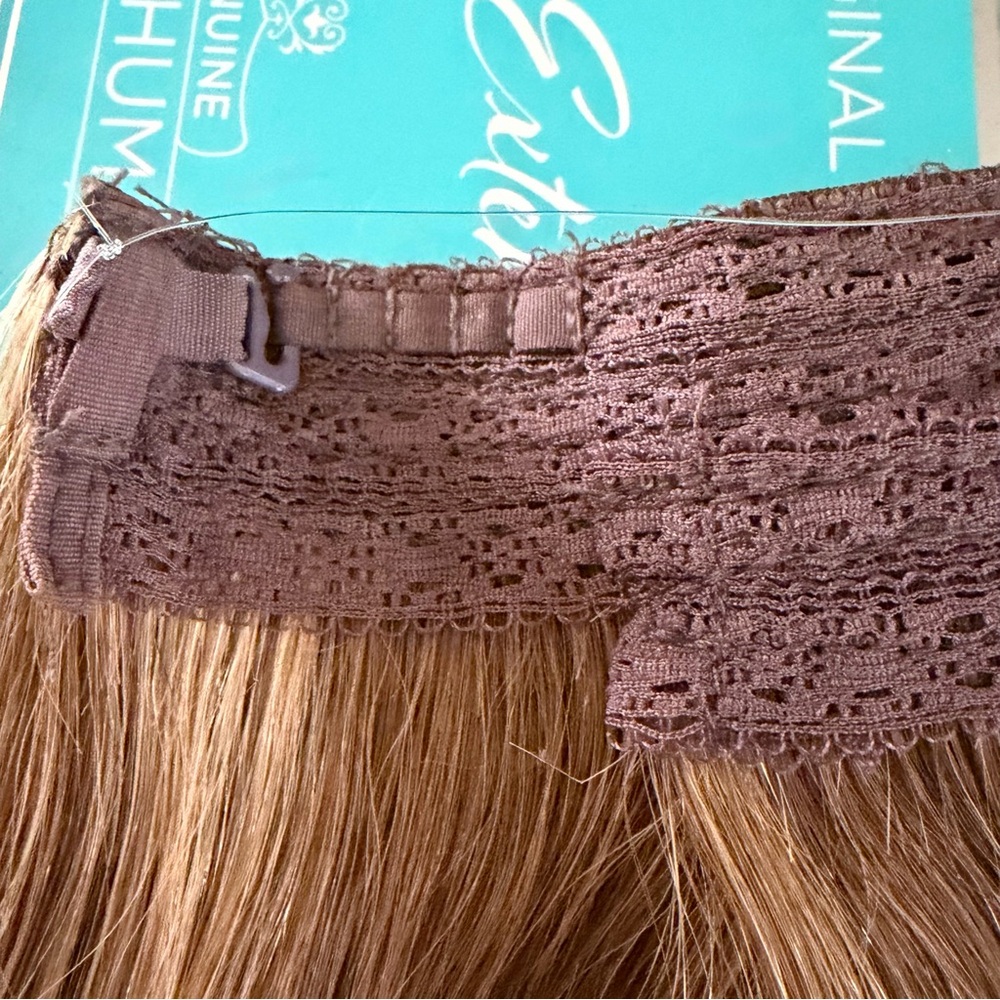 HaloCouture Hair Extension 16 in 4-27 Medium Brown w Highlights - Picture 7 of 14